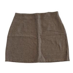 SHEIN Brown and Black Houndstooth Mini Skirt